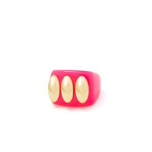 La Manso Women La Manso Woman's Fluopink Knuckle Duster Pink Plastic Ring